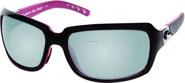 Picture of Costa Isabela Sunglasses, Silver Mirror Glass- W580 Lens, Black/Coral Nylon Frame