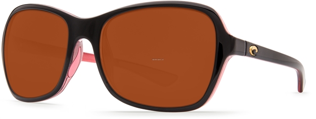 Picture of Costa Kare Sunglasses, Copper 580P Lens, Shiny Black Hibiscus Nylon Frame