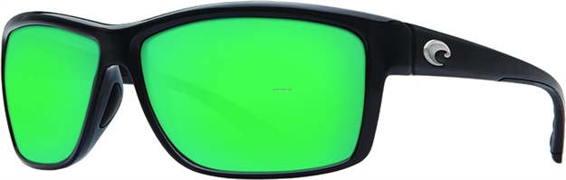 Picture of Costa Mag Bay Sunglasses, Green Mirror 580P Lens, Shiny Black Nylon Frame