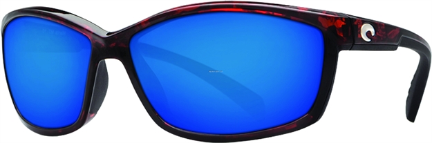 Picture of Costa Manta Sunglasses, Blue Mirror 580P Lens, Tortoise Nylon Frame
