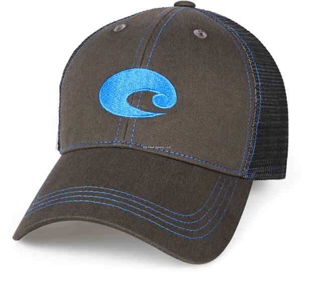 Picture of Costa Neon Trucker Hat, Graphite Twill - Neon Blue, One Size