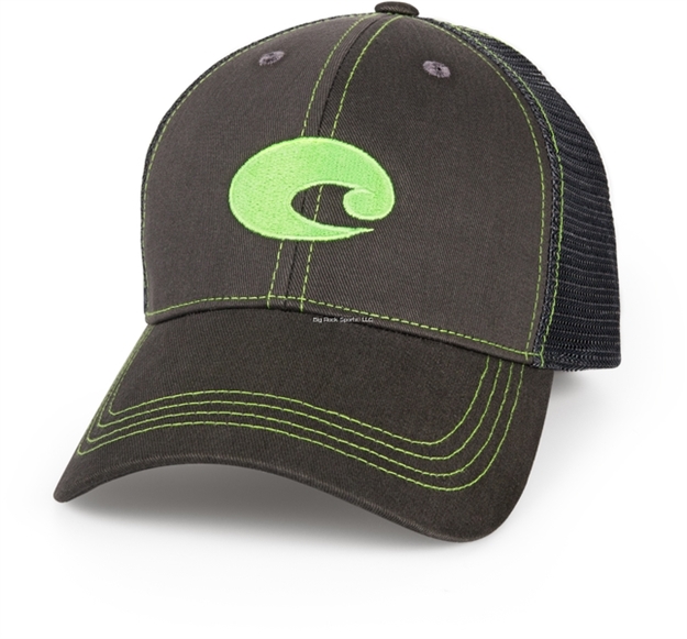 Picture of Costa Neon Trucker Hat, Graphite Twill - Neon Green, One Size