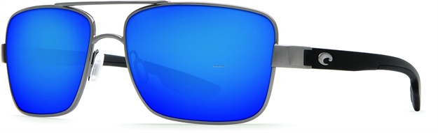 Picture of Costa North Turn Sunglasses, Blue Mirror 580P Lens, Gunmetal W/Matte Black Monel Frame