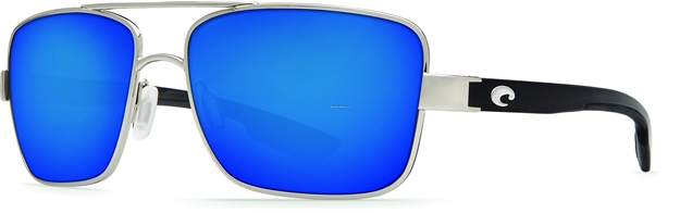 Picture of Costa North Turn Sunglasses, Blue Mirror 580P Lens, Palladium W/Shiny Black Monel Frame