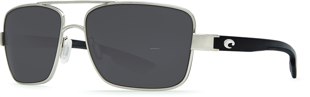 Picture of Costa North Turn Sunglasses, Gray 580P Lens, Palladium W/Shiny Black Monel Frame