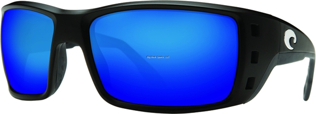 Picture of Costa Permit Sunglasses, Blue Mirror Glass Lens, Matte Black Nylon Frame