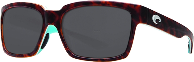 Picture of Costa Playa Sunglasses, Gray 580P Lens, Light Tortoise/White/Aqua Nylon Frame