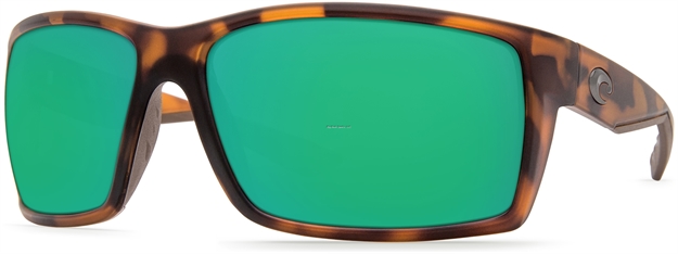 Picture of Costa Reefton Sunglasses, Green Mirror Glass - W580 Lens, Matte Retro Tortoise Nylon Frame