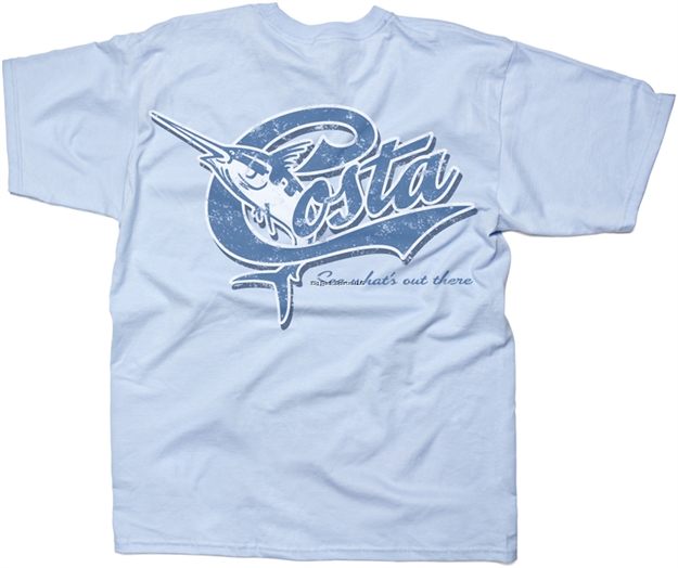 Picture of Costa Retro Short Sleeve T-Shirt Lrg LT Blue
