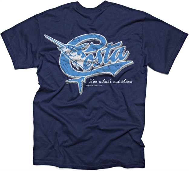 Picture of Costa Retro Short Sleeve T-Shirt, Navy, Xx-Large