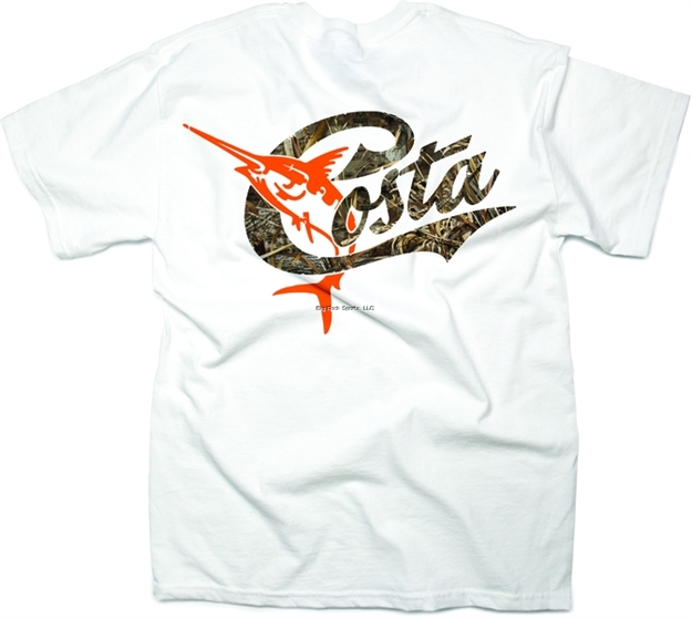 Picture of Costa Retrocamo Short Sleeve T-Shirt, White, Medium