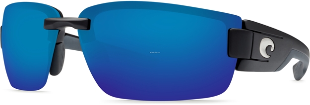 Picture of Costa Rockport Sunglasses, Blue Mirror 580P Lens, Shiny Black Nylon Frame