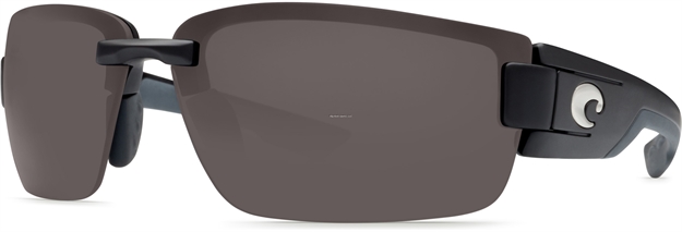 Picture of Costa Rockport Sunglasses, Gray 580P Lens, Shiny Black Nylon Frame