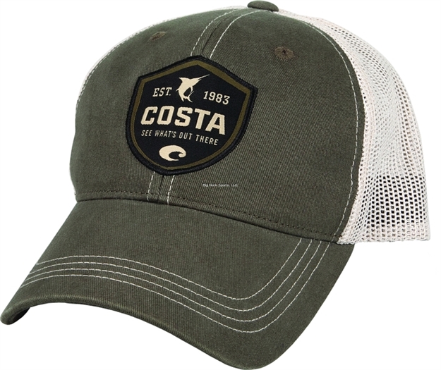 Picture of Costa Shield Trucker Hat Moss/Stone W/Snap Closure, One Size