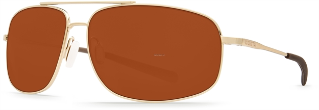 Picture of Costa Shipmaster Sunglasses, Copper 580P Lens, Shiny Gold Titanium Frame