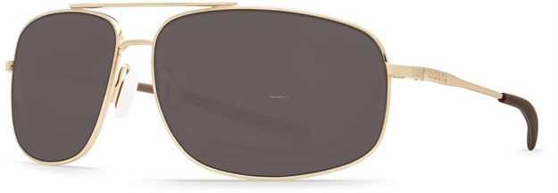 Picture of Costa Shipmaster Sunglasses, Gray 580P Lens, Shiny Gold Titanium Frame