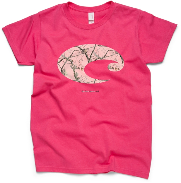 Picture of Costa Short Sleeve Large Realtree AP Pink Camo Hot Pink T-Shirt Female Cut