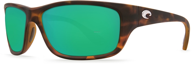 Picture of Costa Tasman Sea Sunglasses, Green Mirror Glass - W580 Lens, Matte Retro Tortoise Nylon Frame