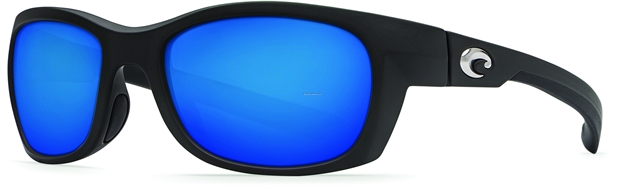 Picture of Costa Trevally Sunglasses, Blue Mirror 580P Lens, Matte Black Nylon Frame