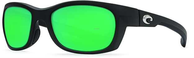 Picture of Costa Trevally Sunglasses, Green Mirror 580P Lens, Matte Black Nylon Frame