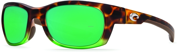 Picture of Costa Trevally Sunglasses, Green Mirror 580P Lens, Matte Tortuga Fade Nylon Frame