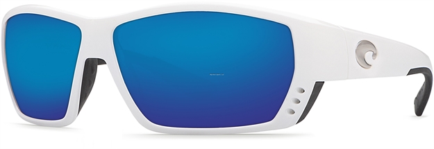 Picture of Costa Tuna Alley Sunglasses, Blue Mirror Glass - W580 Lens, White Nylon Frame