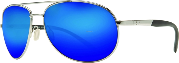 Picture of Costa Wingman Sunglasses, Blue Mirror 580P Lens, Palladium Silver Monel Frame