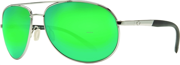 Picture of Costa Wingman Sunglasses, Green Mirror 580P Lens, Palladium Silver Monel Frame