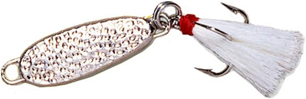 Picture of Cotton Cordell Little Mickey Jigging Spoon, 1 1/2", 1/4 Oz, Dressed Treble, Silver,2/Pack K7114