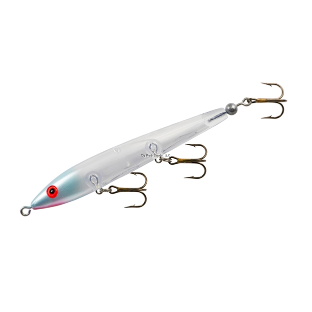 Picture of Cotton Cordell Tail Weighted Boy Howdy, 4 1/2", 3/8Oz, #4 Hooks, Clear/Blue Nose