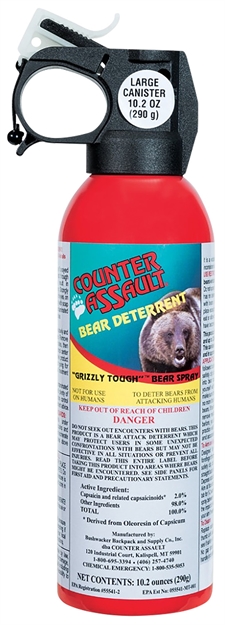 Picture of Counter Assault 15067035 Bear Spray  Capsaicin Range 32 Ft-7 Seconds 10.20 OZ Includes Holster CA-18XH/SB 722031414433