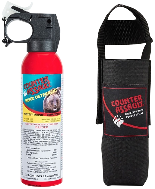 Picture of Counter Assault 15067025 Bear Spray  Capsaicin Range 32 Ft-7 Seconds 8.10 OZ Includes Holster CA-12XH/SB