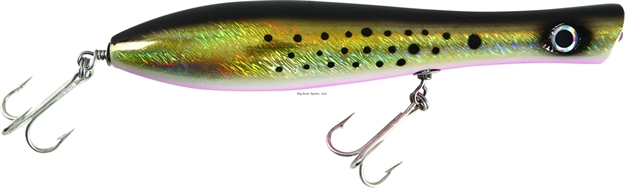 Picture of Creek Chub Pin Popper Topwater Popper, 6 1/2", 2 1/2 Oz, Bunker, Hardwood