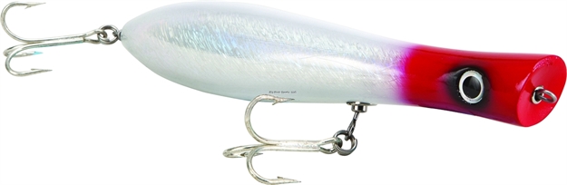 Picture of Creek Chub Pin Popper Topwater Popper, 6 1/2", 2 1/2 Oz, Red Head, Hardwood