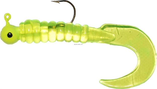 Picture of Creme Lures Burke Rigged Curl Tail Grub 3Pk Chart/Chart, 1/4Oz