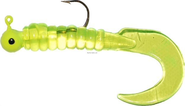 Picture of Creme Lures Burke Rigged Curl Tail Grub 3Pk Chart/Chart, 1/8Oz