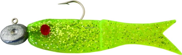 Picture of Creme Lures Lit'l Fishie Minnow, 2 1/2", 1/4 Oz, Chartreuse Silver Glitter, 1/Pack