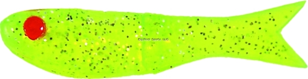 Picture of Creme Lures Lit'l Fishie Minnow Snack Pack, 2 1/2", Chartreuse Silver Glitter, 25/Pack