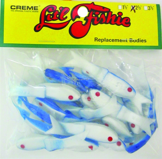 Picture of Creme Lures Lit'l Fishie Minnow Snack Pack, 2 1/2", Pearl Royal Blue, 25/Pack