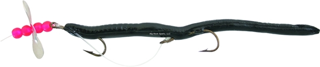 Picture of Creme Lures Midget Crawler Worm, 3 1/2", Black, 1 Rig And Spare