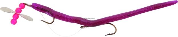 Picture of Creme Lures Midget Crawler Worm, 3 1/2", Purple, 1 Rig And Spare