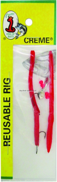 Picture of Creme Lures Midget Crawler Worm, 3 1/2", Red, 1 Rig And Spare