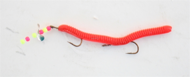 Picture of Creme Lures Rigged Angle Worm, 2 1/4", Red, 1/Rig And Spare