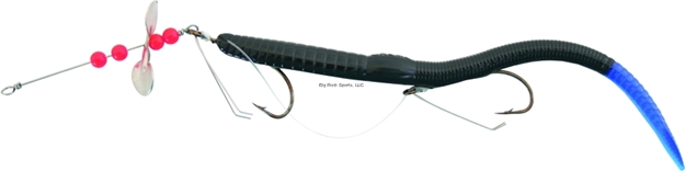Picture of Creme Lures Scoundrel Rigged Worm, 6", Black Blue, 1 Rig And Spare