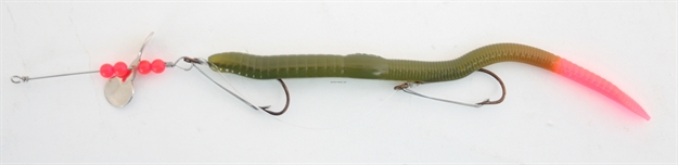Picture of Creme Lures Scoundrel Rigged Worm, 6", Green Glo, 1 Rig And Spare