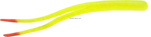 Picture of Creme Lures Split-Tail Trailer, 4", Clear Chartreuse Hot Chip, 6/Pack