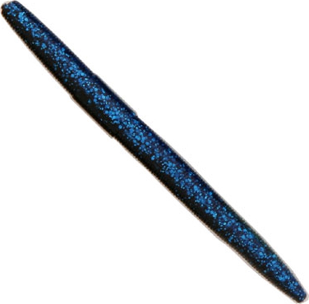 Picture of Creme Lures Stick Worm, 5", Black Blue Glitter Laminate, 6/Pack