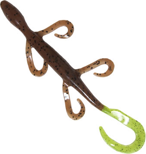 Picture of Creme Lures Stick Worm, 6", Pumpkin Chartreuse Tail, 7/Pack