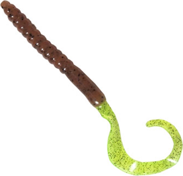 Picture of Creme Lures Stick Worm, 7", Pumpkin Seed Chartreuse Tail, 8/Pack