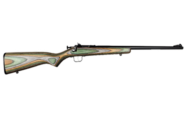 Picture of  Crickett Ksa2252 Youth  22 LR 1Rd 16.12" Blued Barrel & Receiver, Fixed Front/Adjustable Rear Peep Sights, Camo Laminate Stock W/11.5" Lop, Rebounding Firing Pin Safety